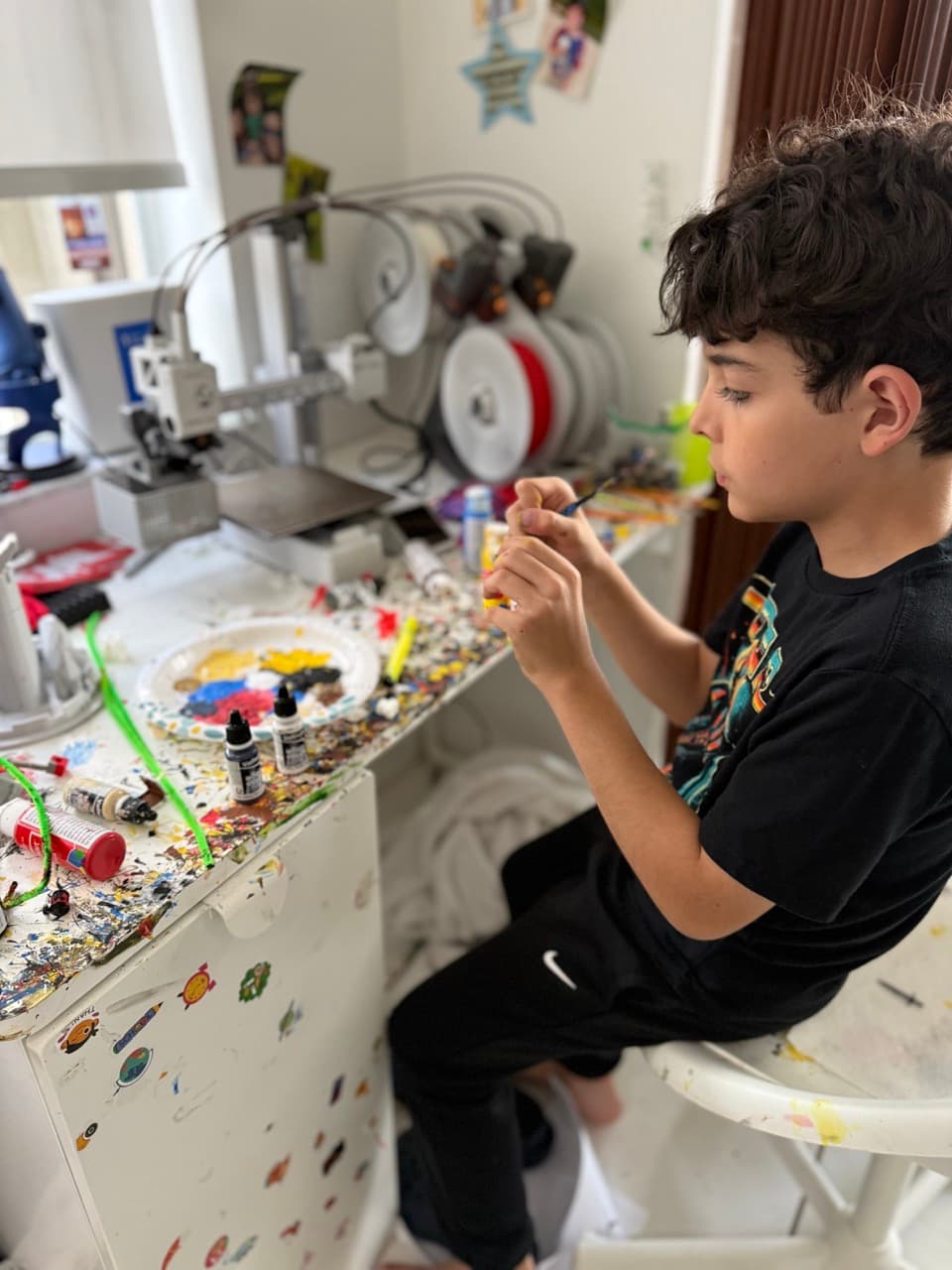 Lorenzo with his finished prints