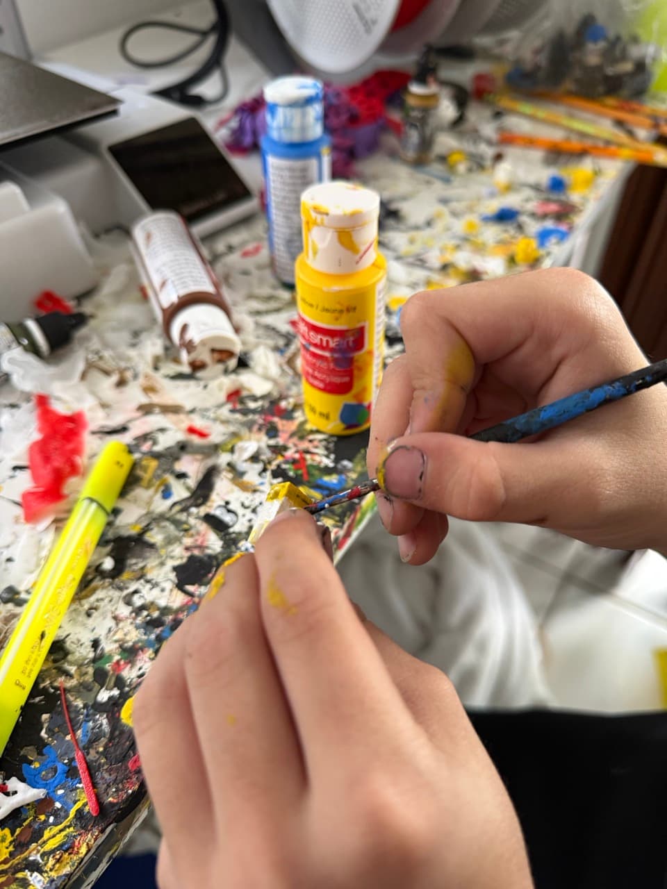 Close-up of a hand-painted 3D print